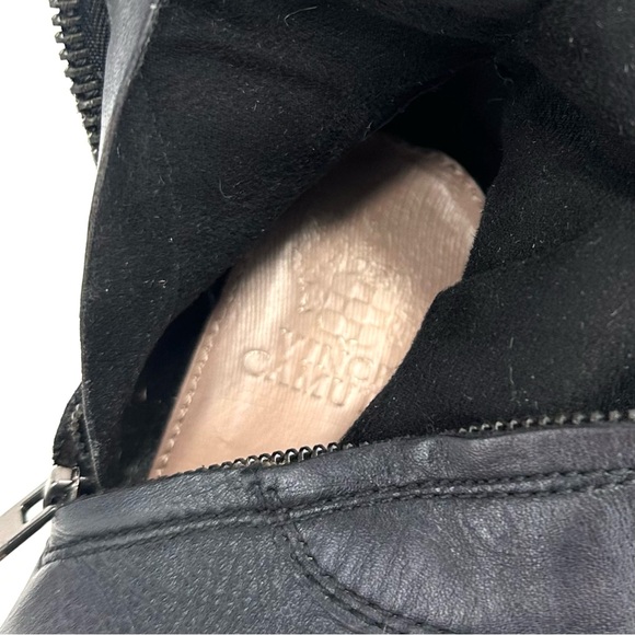 VINCE CAMUTO BOLLO BLACK LEATHER BLOCK HEEL STUDDED OVER-THE-KNEE/KNEE HIGH BOOT - Picture 6 of 14